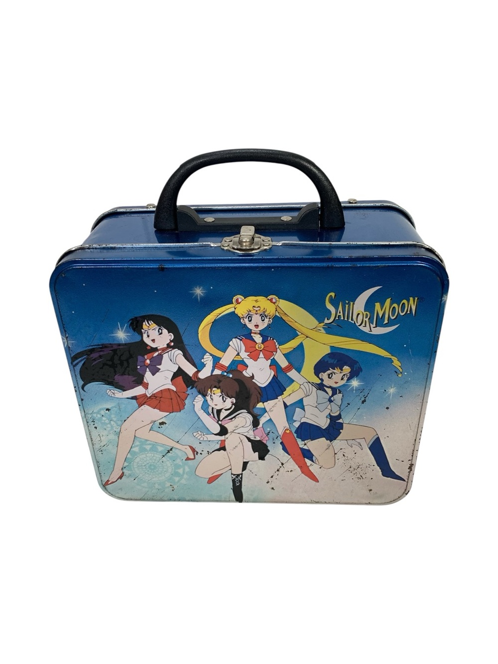 Vintage 1999 Sailor Moon Metal Lunch Box Anime Tin Case Purse Made in Korea VTG